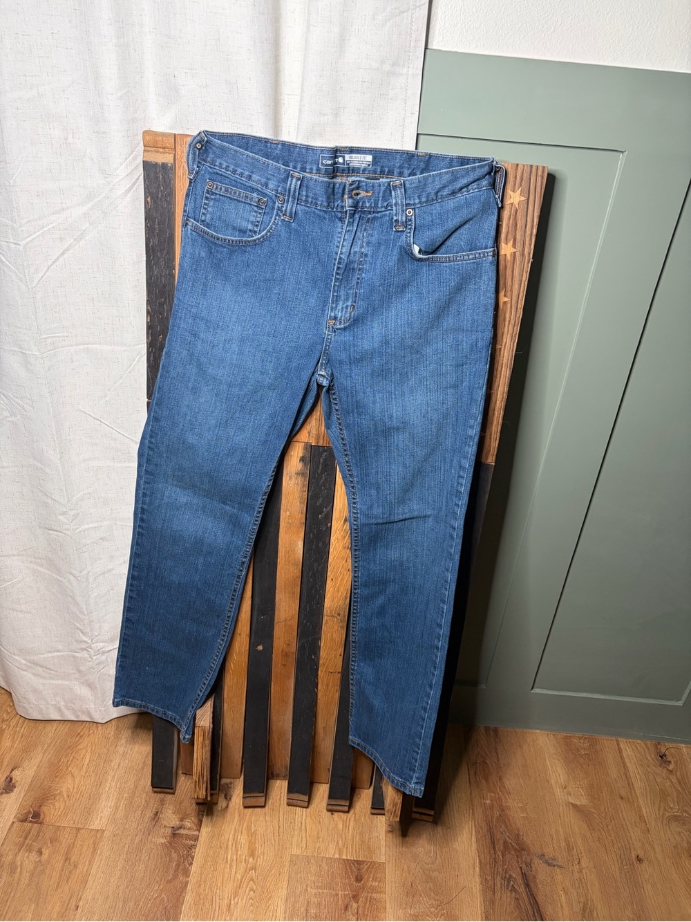 Carhartt Men's Straight Jeans in Medium Blue Denim 33x30